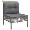 vidaXL 3-tlg. Garten-Lounge-Set mit Kissen Grau Poly Rattan