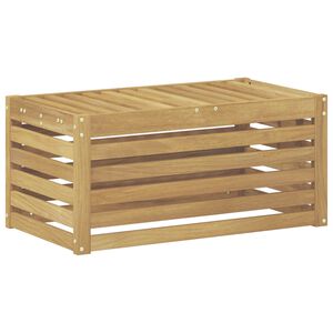 vidaXL Outdoor Hocker Bank Massivholz Akazie Wei&szlig; 79 x 43 x 37 cm