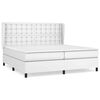 vidaXL Boxspringbett mit Matratze Wei&szlig; 200x200 cm Kunstleder