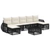 vidaXL Gartensofa-set 8 pcs Schwarz und Cremewei&szlig; Poly-Rattan