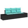 vidaXL Sofa Set 3 stk. Schwarz [Synthetisch]: Poly Rattan