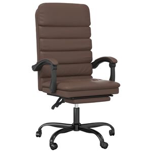 vidaXL B&uuml;rostuhl mit Massagefunktion Braun Kunstleder