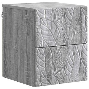 vidaXL Wandmontierter Nachttisch Grau Sonoma 34,5 x 33 x 40 cm