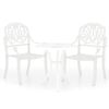 vidaXL 3-tlg. Bistro-Set Aluminiumguss Wei&szlig;