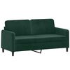 vidaXL 2-Sitzer-Sofa mit Zierkissen Dunkelgr&uuml;n 140 cm Samt