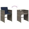 vidaXL 15-teiliges Garten-Ess-Set mit Kissen, grau, Polyrattan