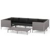vidaXL 7-tlg. Garten-Lounge-Set mit Kissen Poly Rattan Dunkelgrau