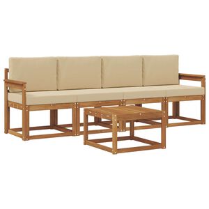 vidaXL Outdoor-Sofagarnitur mit Kissen 5 pcs Natur und Beige