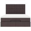 vidaXL Ottoman-Bett mit Matratze Dunkelbraun 140x190 cm Stoff