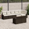 vidaXL Sofa Set mit Kissen 8 pcs Braun Poly Rattan