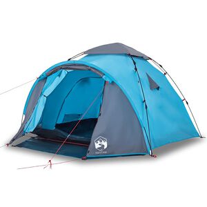 vidaXL Kuppel-Campingzelt 3 Personen Blau Quick Release