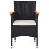 vidaXL 5-tlg. Bistro-Set Poly-Rattan und Hartglas Schwarz