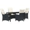 vidaXL Garten Essgruppe 5 stk. Schwarz Poly-Rattan