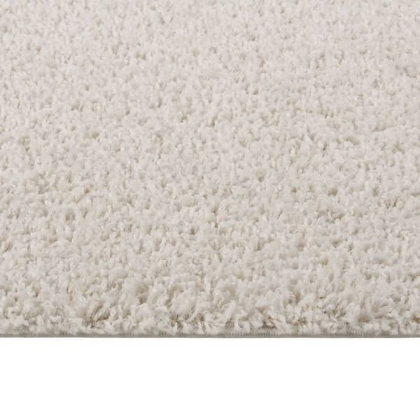 vidaXL Teppich Shaggy Hochflor Creme 140x200 cm