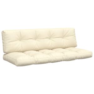 vidaXL Palettenkissen 2-tlg. Creme Stoff