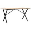 vidaXL Esstisch X-Gestell 160x80x75,5 cm Massivholz Kiefer & Stahl