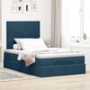 vidaXL Ottoman-Bett mit Matratzen & LEDs Dunkelblau 120x200 cm Samt