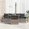 vidaXL Garten-Sofa-Set mit Speicher 5 pcs Grau Poly Rattan