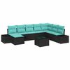 vidaXL Gartensofa-set 9 stk. Schwarz Poly-Rattan