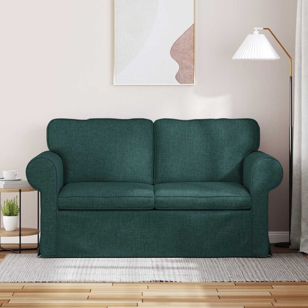 vidaXL Sofa Dunkelgr&uuml;n 155 x 82 x 80 cm Stoff