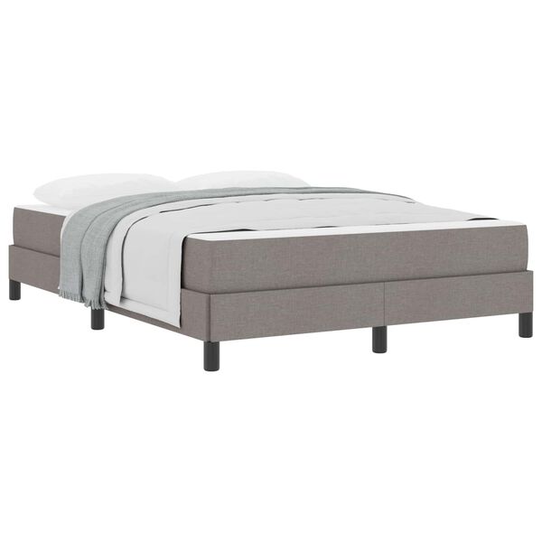 vidaXL Boxspringbett mit Matratze Taupe 140 x 190 cm Stoff