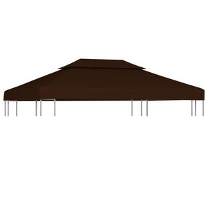 vidaXL Pavillon-Dachplane mit Kaminabzug 310 g/m&sup2; 4x3 m Braun