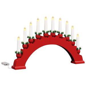vidaXL Weihnachtskerzenbogen mit 10 LED Kerzen LEDs Warmes Wei&szlig;