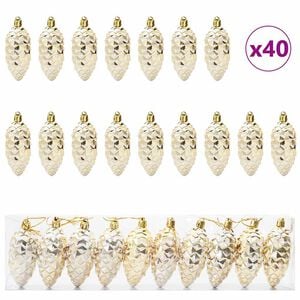 vidaXL Weihnachts-Tannenzapfen Ball 40 stk. Gold 4 x 9 cm Kunststoff