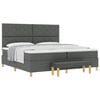 vidaXL Boxspringbett mit Matratze Dunkelgrau 200 x 200 cm Stoff
