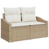 vidaXL Garten-Sofa-Set mit Kissen mit Speicher 8 pcs Beige Poly Rattan