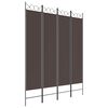 vidaXL 4-tlg. Paravent Braun 160x200 cm Stoff