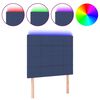 vidaXL LED Kopfteil Blau 80x5x118/128 cm Stoff