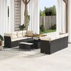 vidaXL Gartensofa-set mit Kissen 11 pcs Schwarz und Creme Poly-Rattan