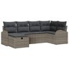 vidaXL Sofa Set mit Kissen mit Speicher 6 pcs Grau Poly-Rattan