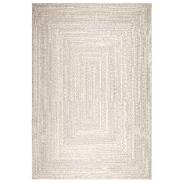 vidaXL Teppich ZIZUR Creme 240x340 cm Jute-Optik Indoor und Outdoor