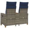 vidaXL Liegebank mit Tisch Grau und Marineblau 126 x 65 x 112 cm