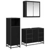 vidaXL Badezimmerm&ouml;bel-Set 3 stk. Schwarz Eichen-Optik 80 x 33 x 60 cm