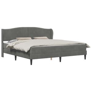 vidaXL Bettrahmen mit Kopfteil Dunkelgrau 200 x 200 cm Samt
