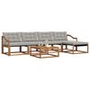 vidaXL Outdoor-Sofagarnitur mit Kissen 6 pcs Nat&uuml;rlich und Hellgrau