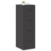 vidaXL Aktenschrank mit Schubladen 2 pcs Schwarz 44 x 50 x 106,5 cm