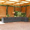 vidaXL 6-tlg. Garten-Lounge-Set mit Kissen Poly Rattan Grau