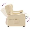 vidaXL 2-Sitzer Massagesessel mit Getränkehalter Creme Stoff