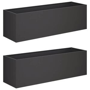 vidaXL Garten-Pflanzgef&auml;&szlig; 2 stk. Schwarz 80 x 30 x 30 cm