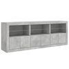 vidaXL Sideboard mit LED-Leuchten Betongrau 181,5x37x67 cm