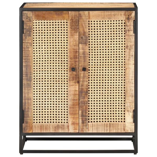 vidaXL Sideboard 60x35x75 cm Raues Mangoholz und Wiener Geflecht