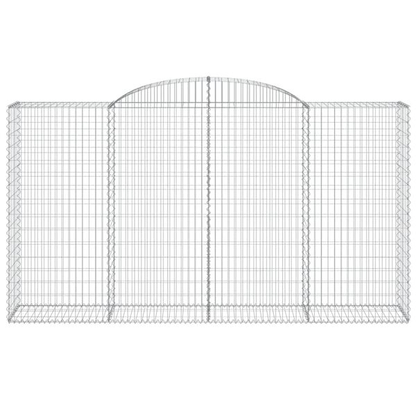 vidaXL Gabionen mit Hochbogen 9 Stk. 300x50x160/180cm Verzinktes Eisen
