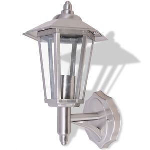 vidaXL Au&szlig;enwandlampe Laterne Aufrecht Edelstahl