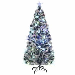 vidaXL Vorbeleuchteter Weihnachtsbaum mit St&auml;nder und LED 150 cm Glasfaser