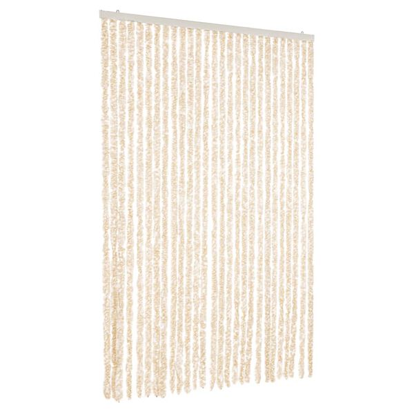 vidaXL Fliegenvorhang Beige und Wei&szlig; 118x220 cm Chenille