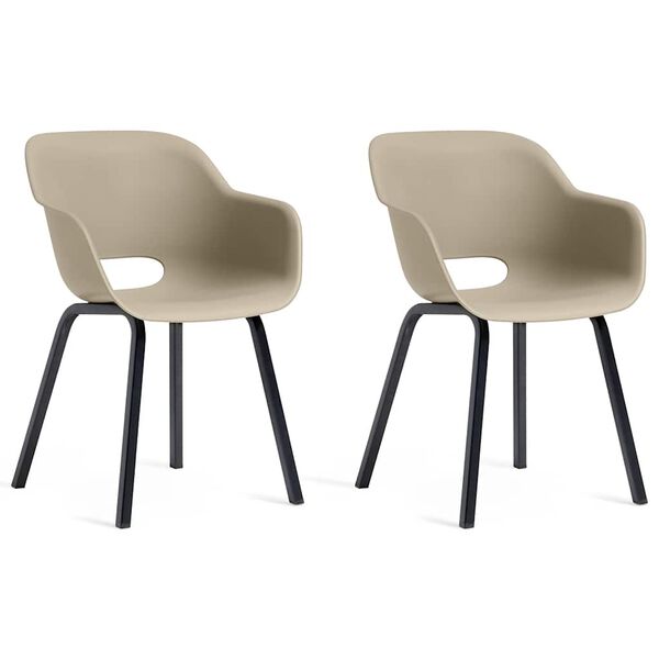 Keter Gartenstuhl mit Metallbeinen Noa 2 Stk. Silber-Salbei